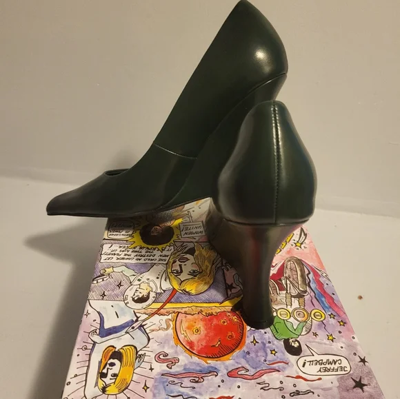 Hunter Green Jeffrey Campbell Wedge Heels - Picture 2 of 6